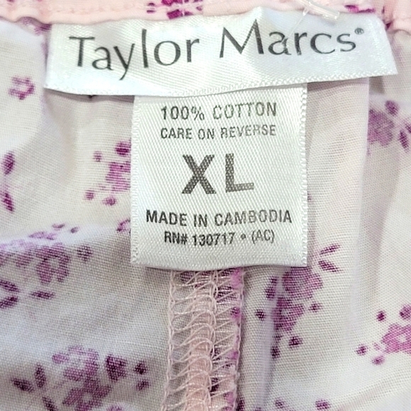 XL 100% Cotton Floral Pajama Shorts with Adjustable Drawstring - Picture 5 of 5